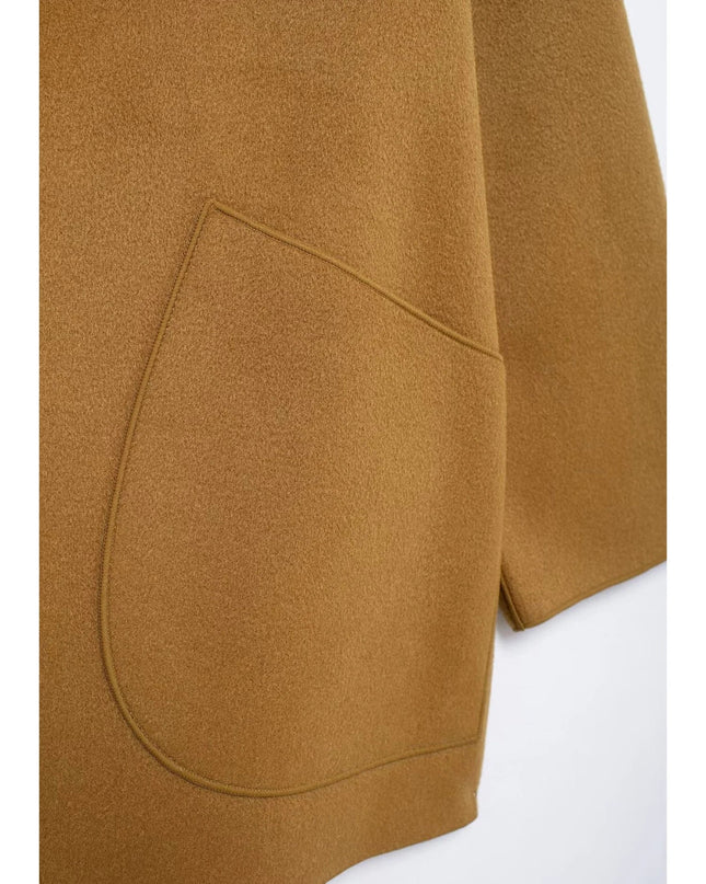 Wollmantel Damen Winter – beige minimalistisch 1