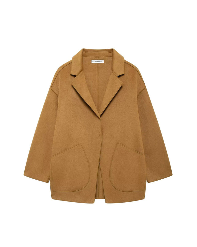 Wollmantel Damen Winter – beige minimalistisch 4