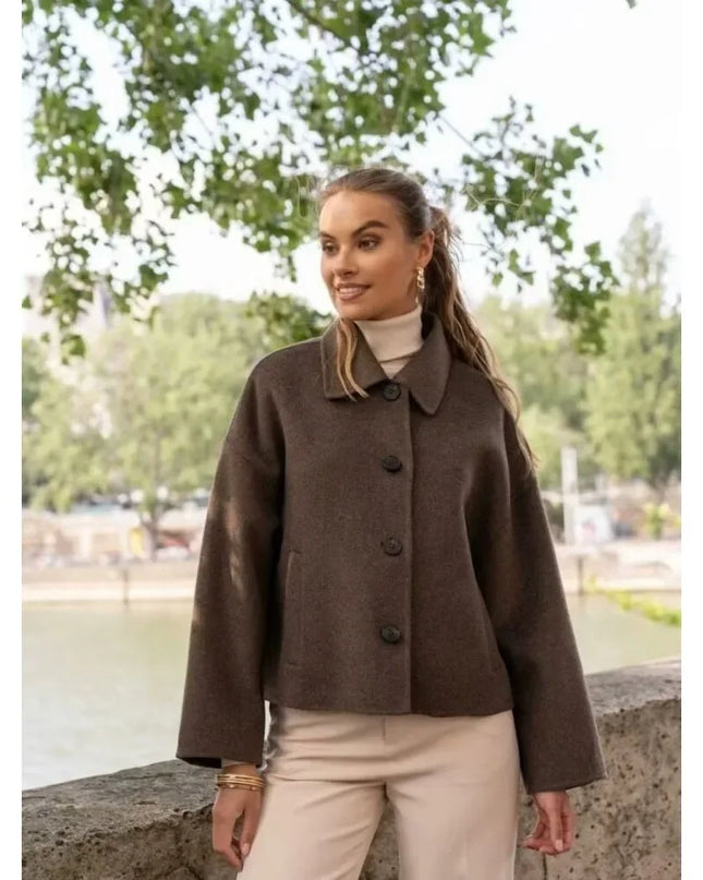 Wollmantel Damen – beige winterlich elegant 0